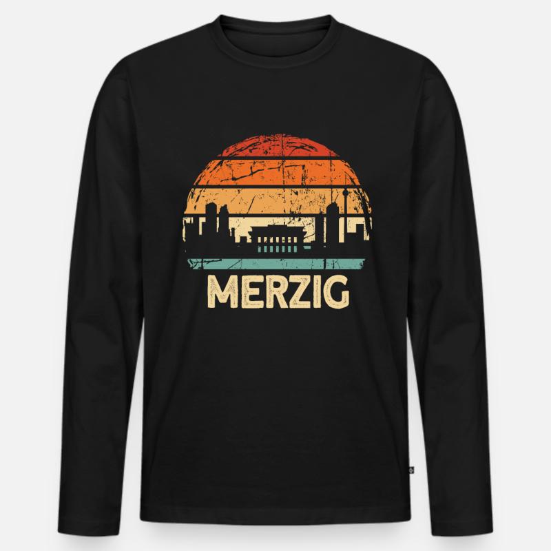 Merzig - Männer Premium Bio Langarmshirt - Schwarz