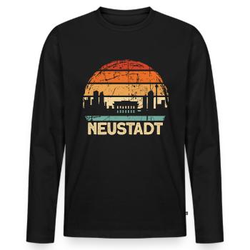 New Town - Men's Premium Organic Long Sleeve Shirt - black - Front - Nico (187cm)