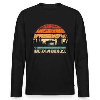 Neustadt am Rübenberge - T-shirt manches longues Premium bio Homme - noir - Devant - Nico (187cm)