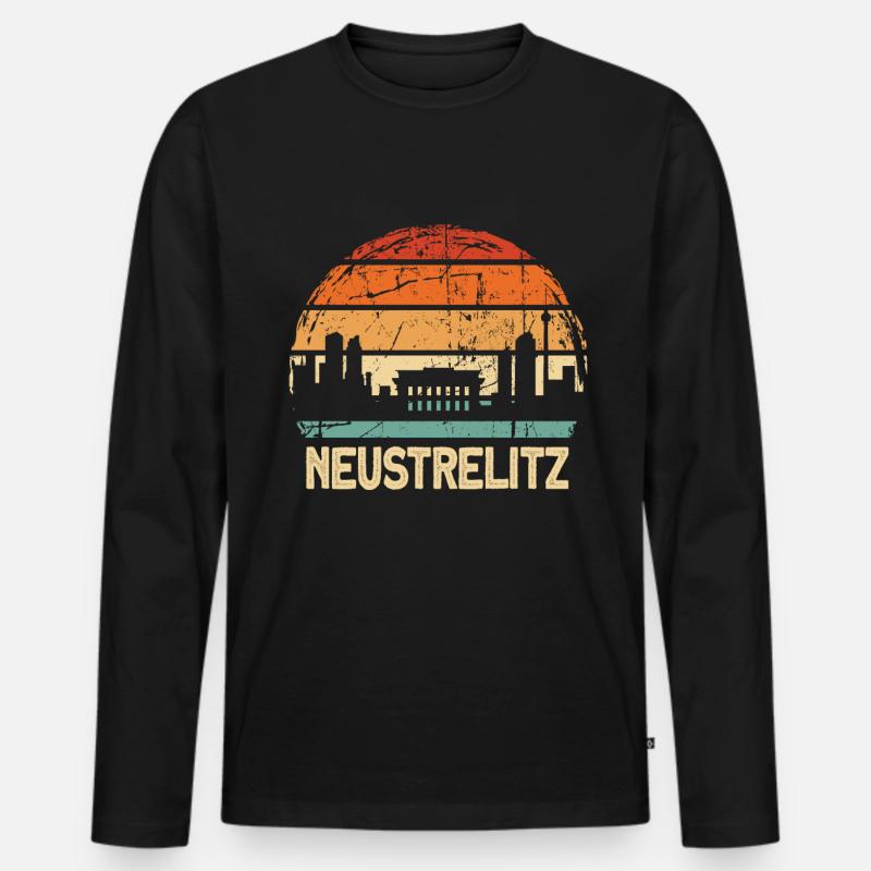 Neustrelitz - Männer Premium Bio Langarmshirt - Schwarz