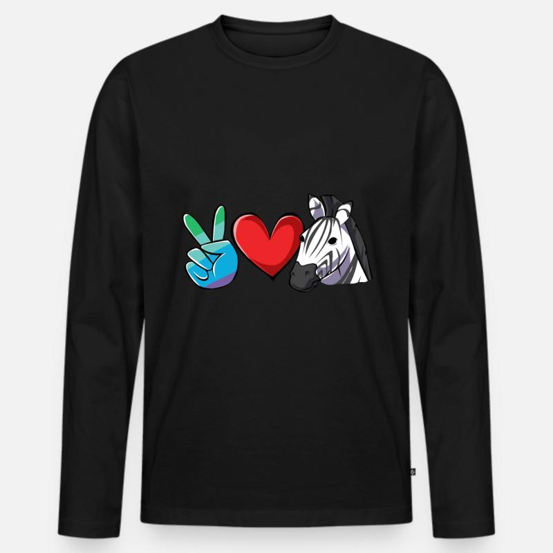 Zebra - Männer Premium Bio Langarmshirt - Schwarz