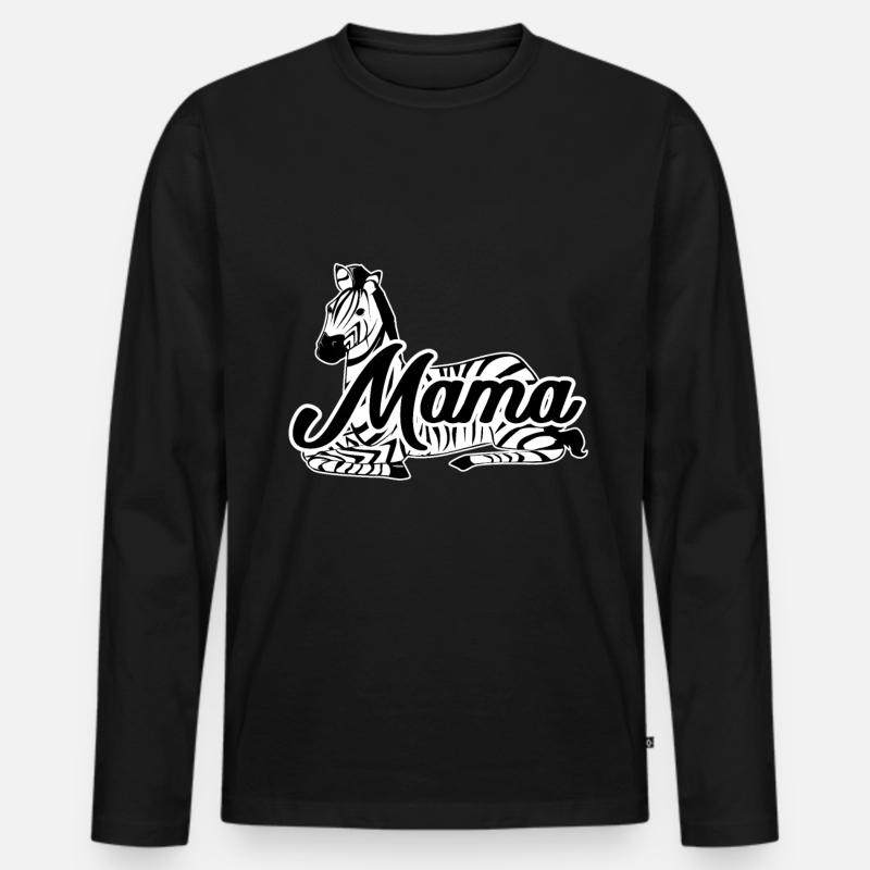 Zebra - Männer Premium Bio Langarmshirt - Schwarz
