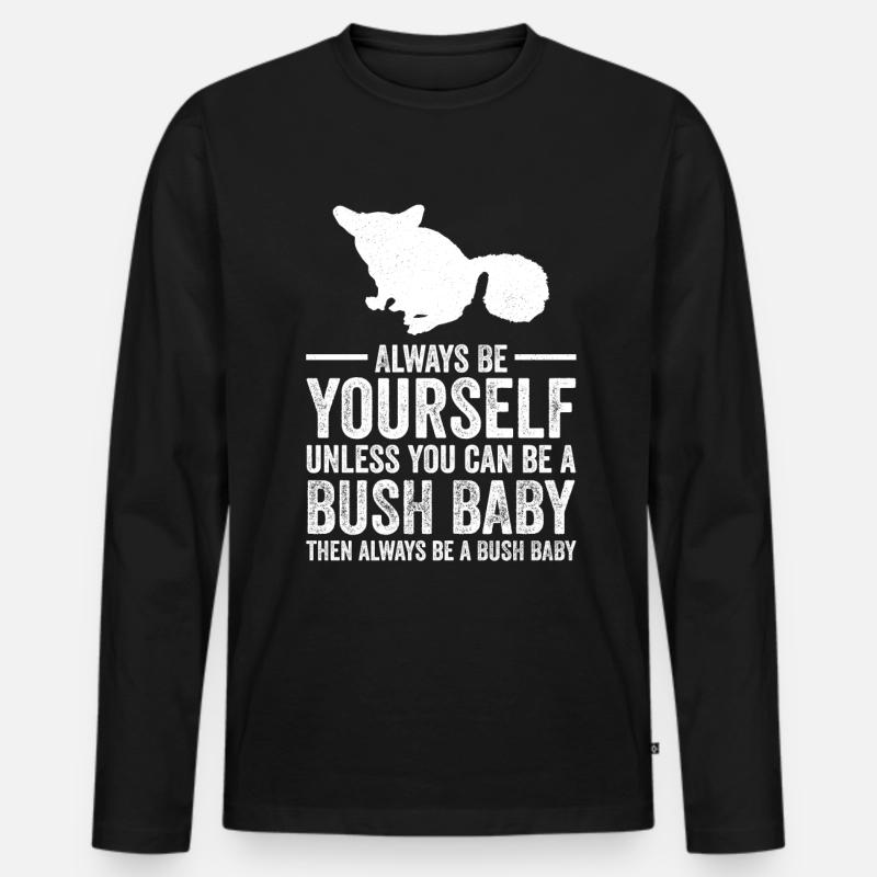 Galago - Männer Premium Bio Langarmshirt - Schwarz