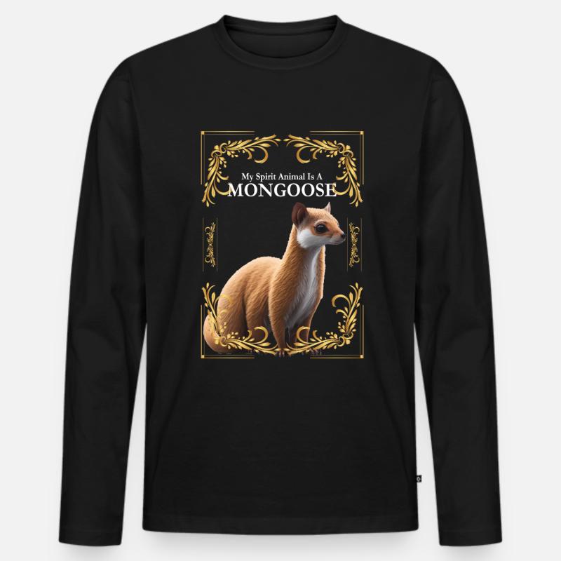 Mungusten Mungos Erdmännchen - Männer Premium Bio Langarmshirt - Schwarz