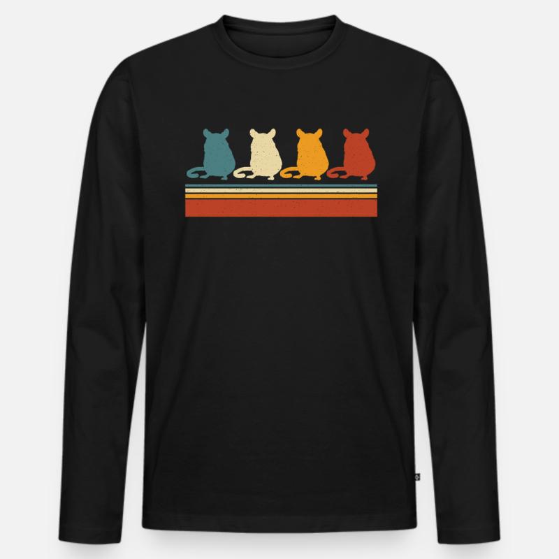 Rennmaus - Männer Premium Bio Langarmshirt - Schwarz