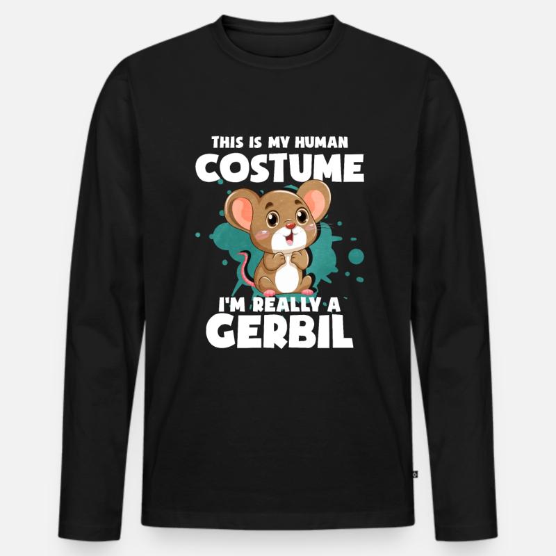 Rennmaus Maus Geschenk - Männer Premium Bio Langarmshirt - Schwarz