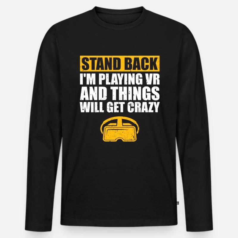 Virtual Reality VR Geschenk - Männer Premium Bio Langarmshirt - Schwarz