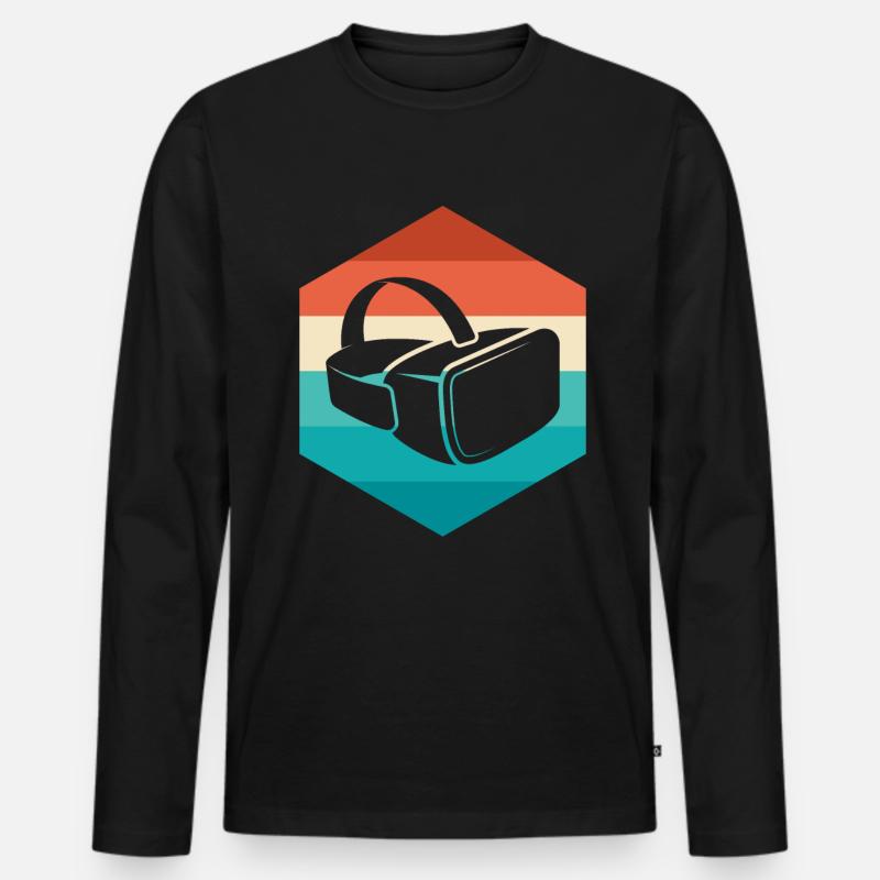 Virtual Reality VR Geschenk - Männer Premium Bio Langarmshirt - Schwarz
