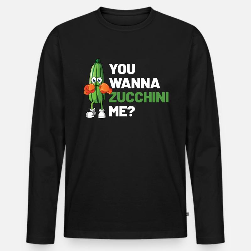 Zucchini - Männer Premium Bio Langarmshirt - Schwarz