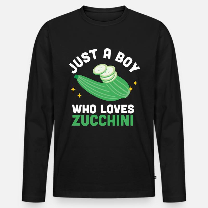 Zucchini - Männer Premium Bio Langarmshirt - Schwarz