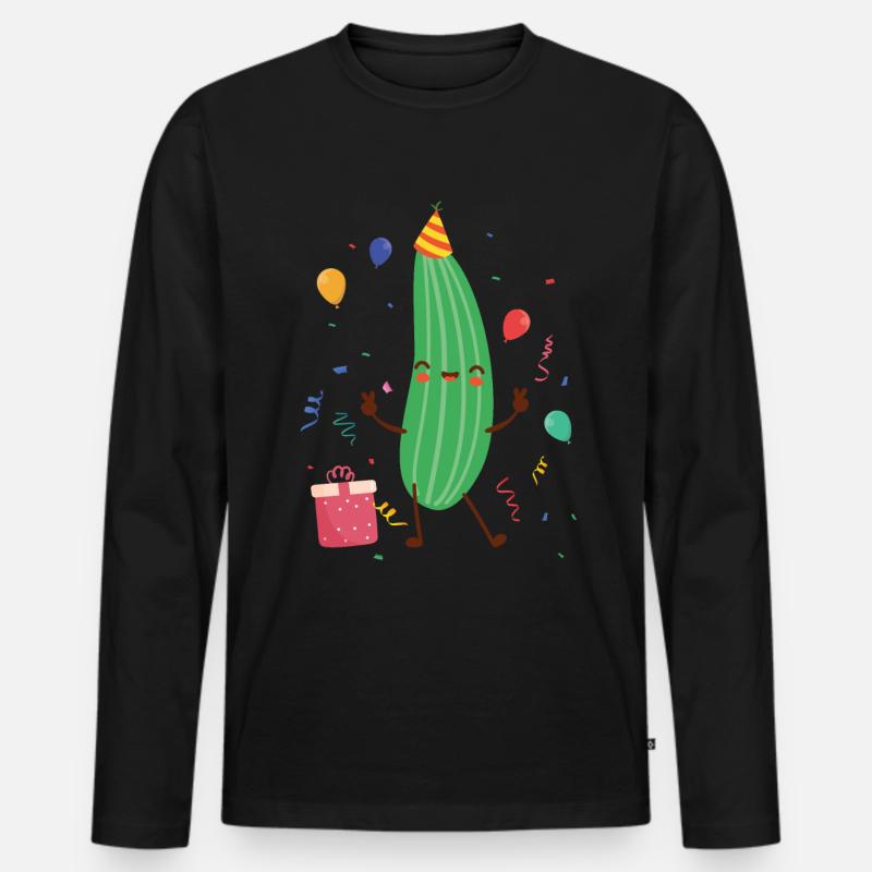 Zucchini - Männer Premium Bio Langarmshirt - Schwarz