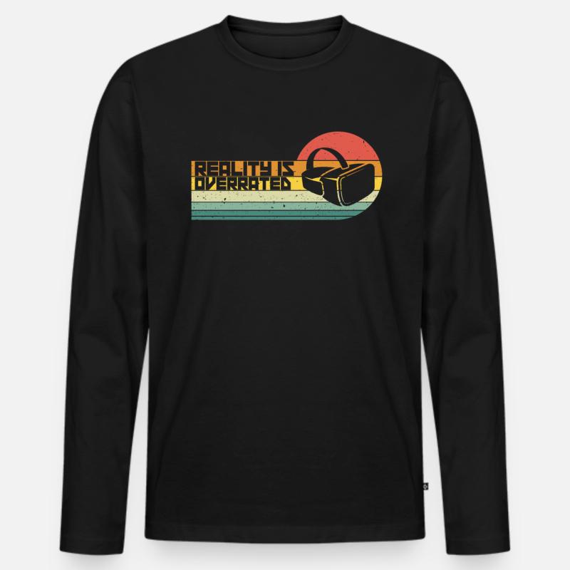 Virtual Reality VR Geschenk - Männer Premium Bio Langarmshirt - Schwarz