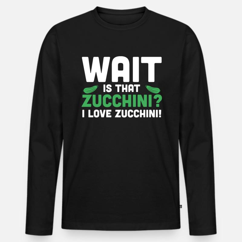 Zucchini - Männer Premium Bio Langarmshirt - Schwarz