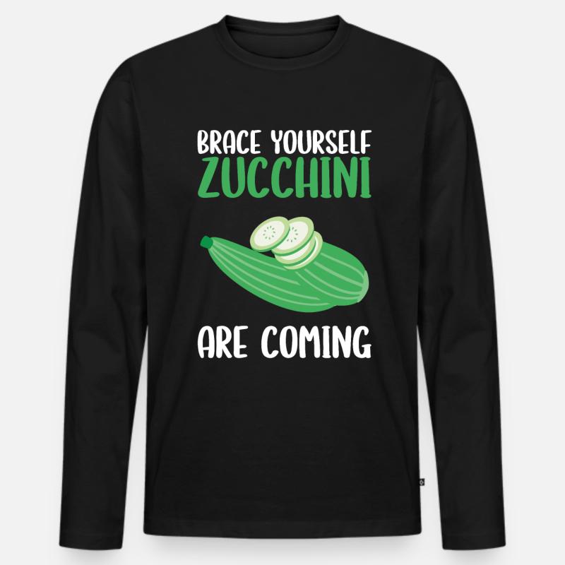 Zucchini - Männer Premium Bio Langarmshirt - Schwarz