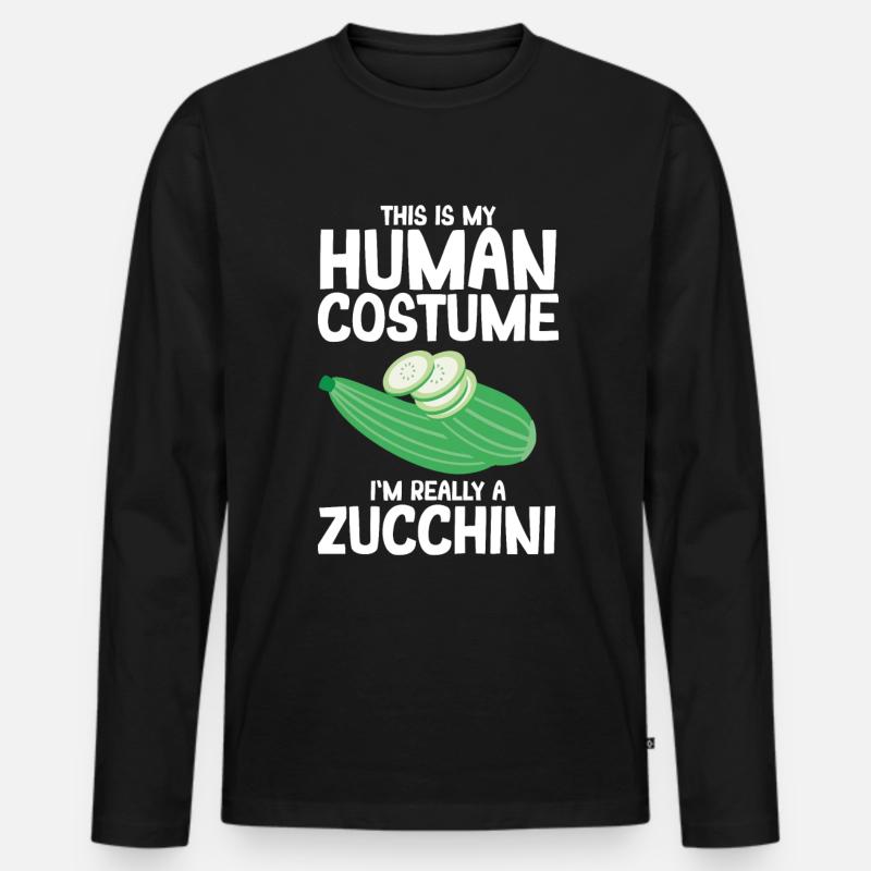 Zucchini - Männer Premium Bio Langarmshirt - Schwarz