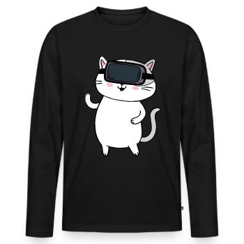 Cadeau VR de réalité virtuelle - T-shirt manches longues Premium bio Homme - noir - Devant - Nico (187cm)