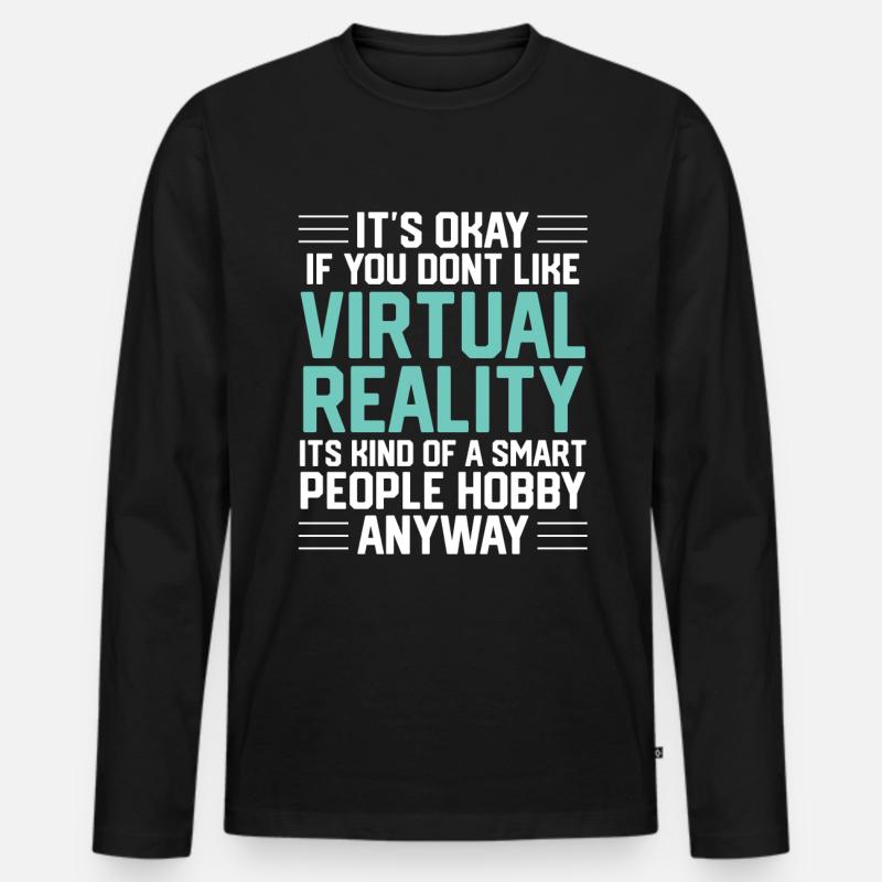 Virtual Reality VR Geschenk - Männer Premium Bio Langarmshirt - Schwarz