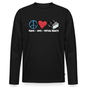 Virtual Reality VR Geschenk - Männer Premium Bio Langarmshirt - Schwarz - Vorne - Nico (187cm)
