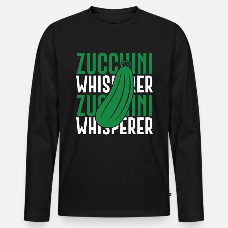 Zucchini - Männer Premium Bio Langarmshirt - Schwarz