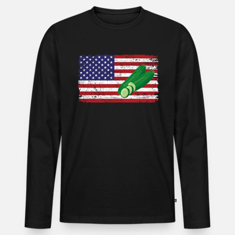 Zucchini - Männer Premium Bio Langarmshirt - Schwarz
