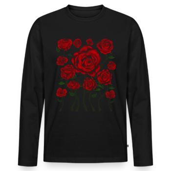 Garten Blumen Botaniker Rosen Geschenk Botanik - Männer Premium Bio Langarmshirt - Schwarz - Vorne - Nico (187cm)