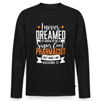 Pharmacist - Men's Premium Organic Long Sleeve Shirt - black - Front - Nico (187cm)