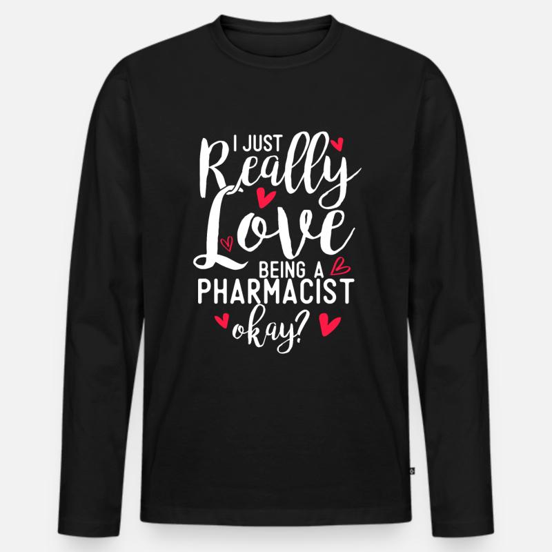 Apotheker - Männer Premium Bio Langarmshirt - Schwarz