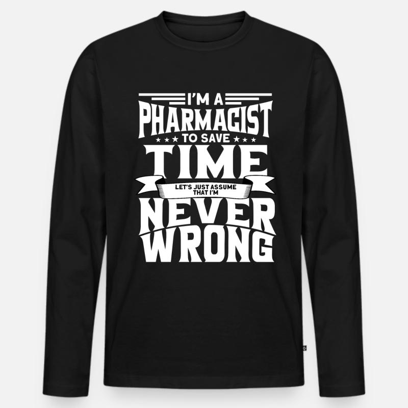 Apotheker - Männer Premium Bio Langarmshirt - Schwarz