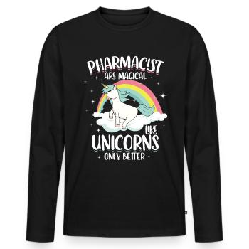 Pharmacist - Men's Premium Organic Long Sleeve Shirt - black - Front - Nico (187cm)