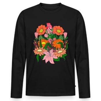 Botaniker Wildblume Gärtner Geschenk Natur Botanik - Männer Premium Bio Langarmshirt - Schwarz - Vorne - Nico (187cm)