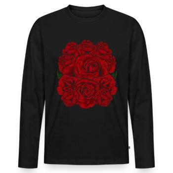 Rosen Gärtner Blume Botaniker Geschenk Botanik - Männer Premium Bio Langarmshirt - Schwarz - Vorne - Nico (187cm)