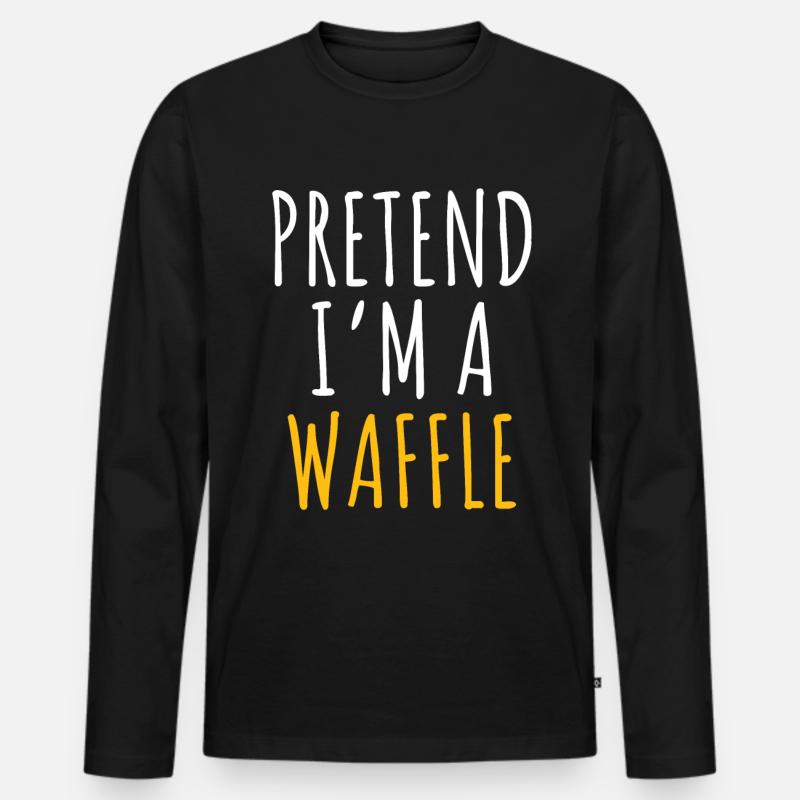 Waffel - Männer Premium Bio Langarmshirt - Schwarz
