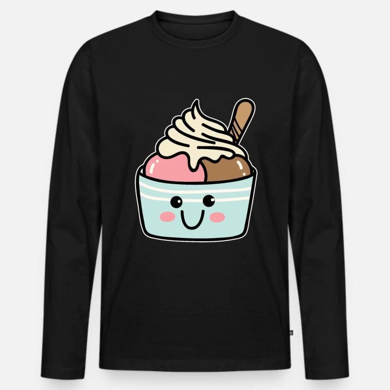 Froyo - Männer Premium Bio Langarmshirt - Schwarz