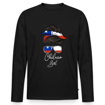Chili - T-shirt manches longues Premium bio Homme - noir - Devant - Nico (187cm)