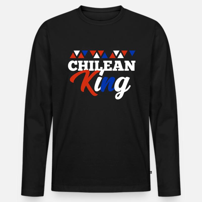 Chile - Männer Premium Bio Langarmshirt - Schwarz