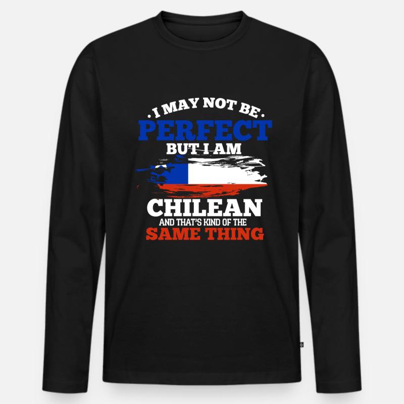 Chile - Männer Premium Bio Langarmshirt - Schwarz