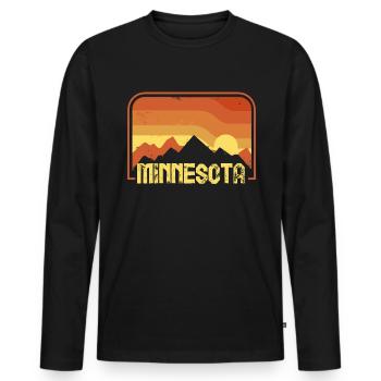 Minnesota - Men's Premium Organic Long Sleeve Shirt - black - Front - Nico (187cm)