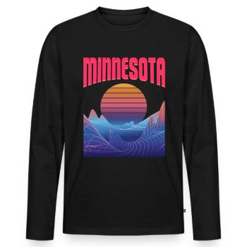 Minnesota - T-shirt manches longues Premium bio Homme - noir - Devant - Nico (187cm)