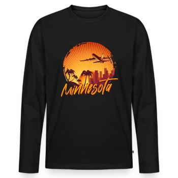 Minnesota - T-shirt manches longues Premium bio Homme - noir - Devant - Nico (187cm)