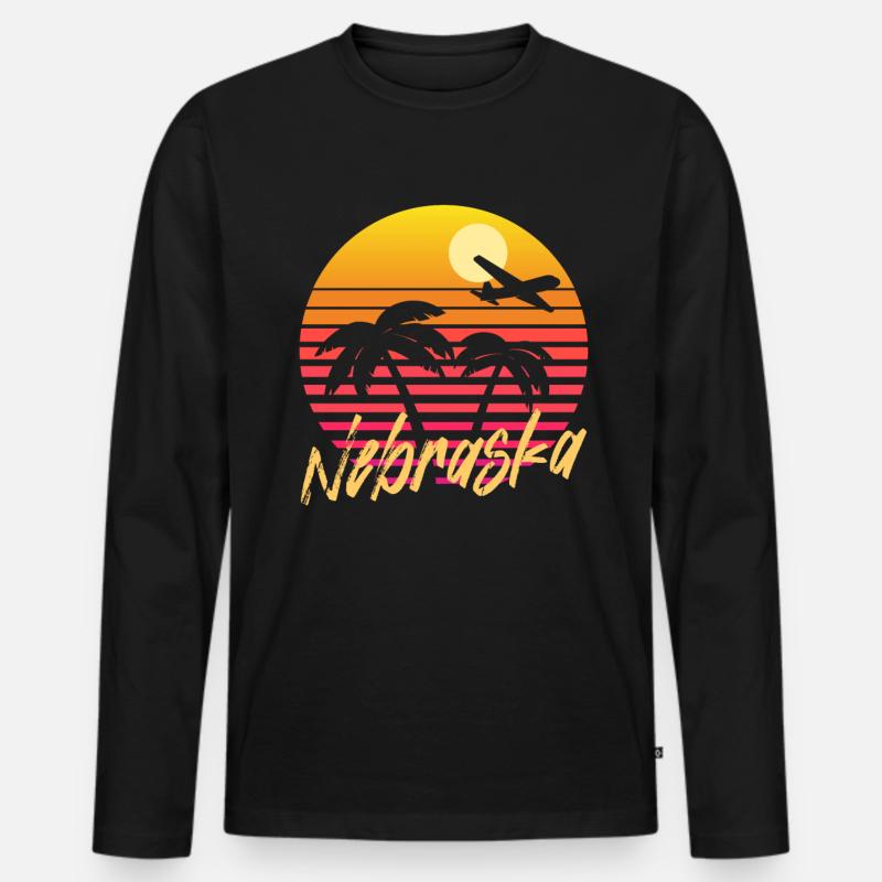 Nebraska - Männer Premium Bio Langarmshirt - Schwarz