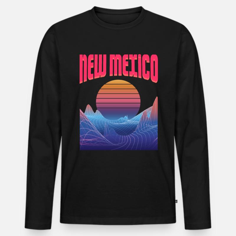 New Mexico - Männer Premium Bio Langarmshirt - Schwarz