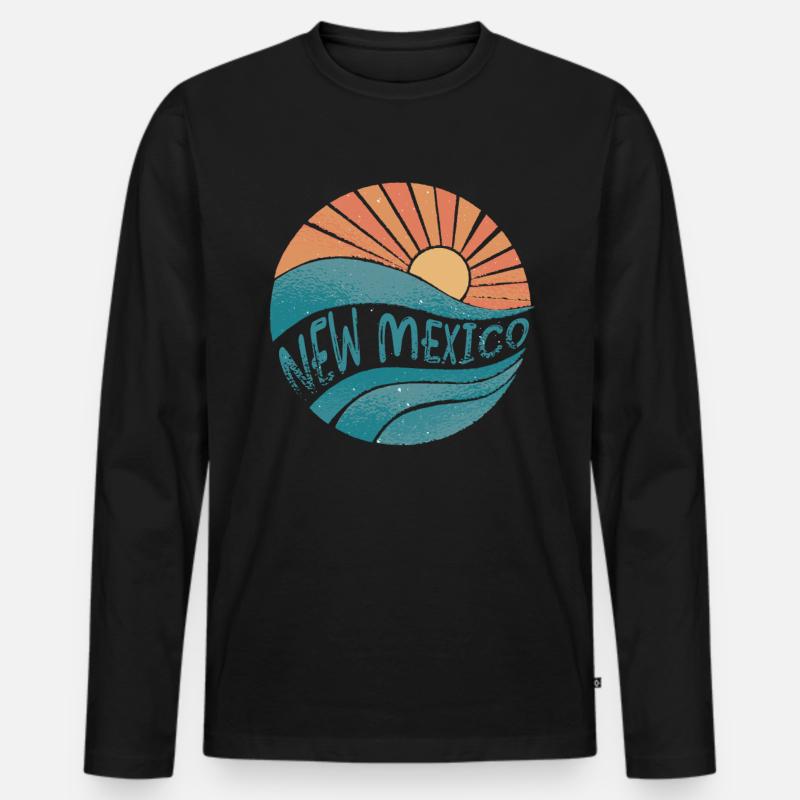 New Mexico - Männer Premium Bio Langarmshirt - Schwarz
