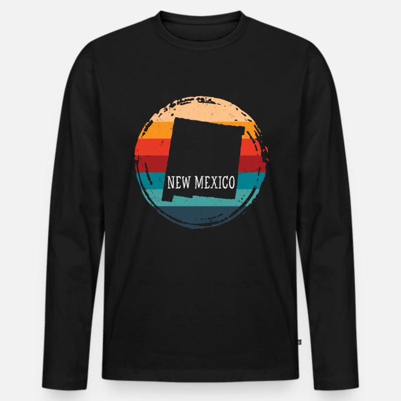 New Mexico - Männer Premium Bio Langarmshirt - Schwarz