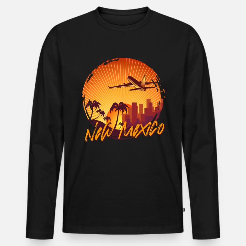 New Mexico - Männer Premium Bio Langarmshirt - Schwarz