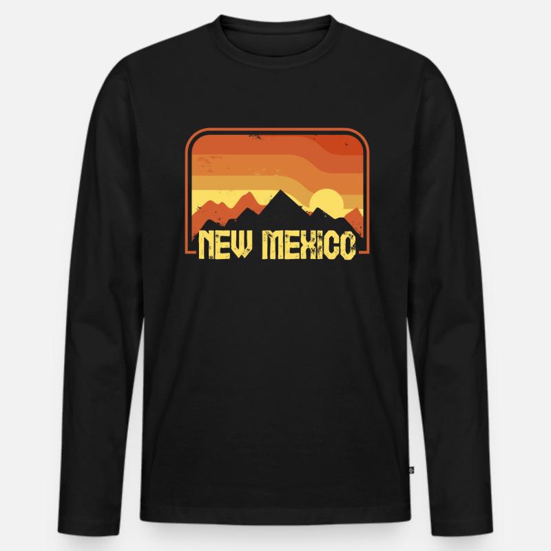 New Mexico - Männer Premium Bio Langarmshirt - Schwarz