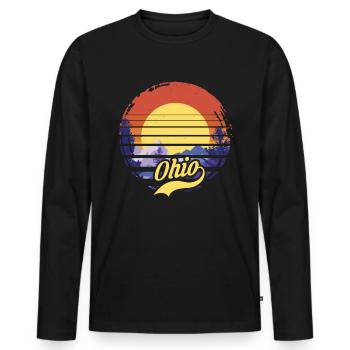 Ohio - T-shirt manches longues Premium bio Homme - noir - Devant - Nico (187cm)