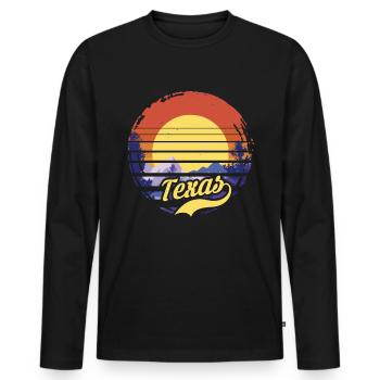 Texas - T-shirt manches longues Premium bio Homme - noir - Devant - Nico (187cm)