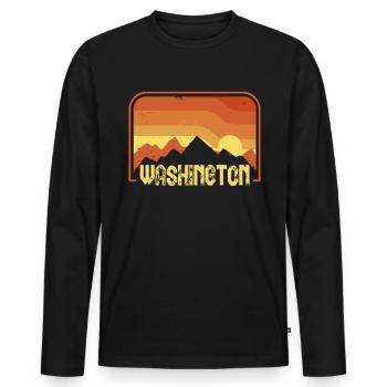 Washington - Men's Premium Organic Long Sleeve Shirt - black - Front - Nico (187cm)