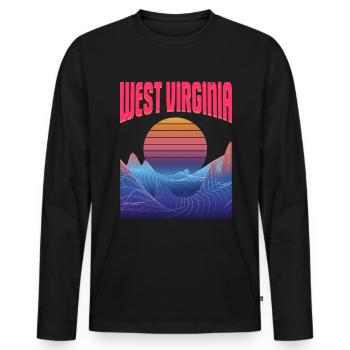 West Virginia - Men's Premium Organic Long Sleeve Shirt - black - Front - Nico (187cm)
