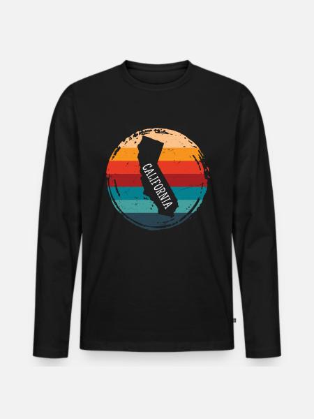 California - Men's Premium Organic Long Sleeve Shirt - black